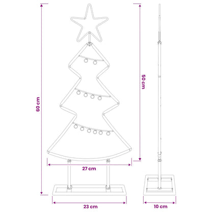 vidaXL Metal Christmas Tree with Stand KUOPIO 60 cm Steel White