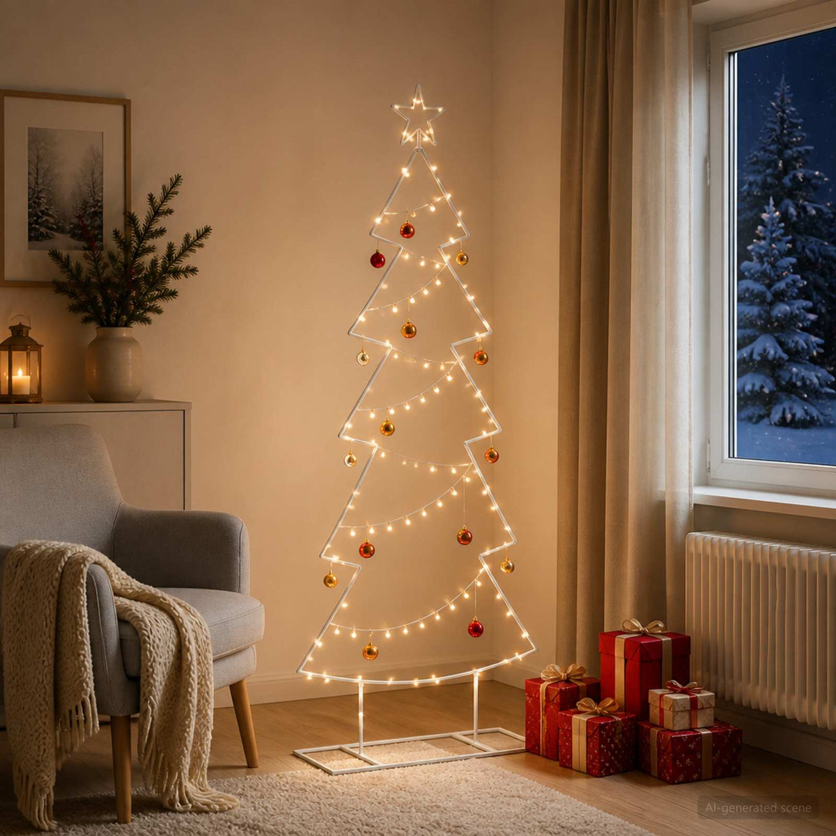 vidaXL Metal Christmas Tree with Stand KUOPIO 150 cm Steel White