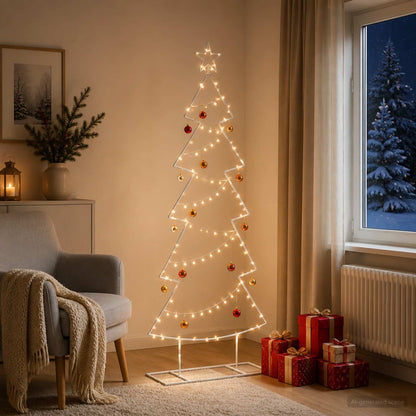 vidaXL Metal Christmas Tree with Stand KUOPIO 150 cm Steel White