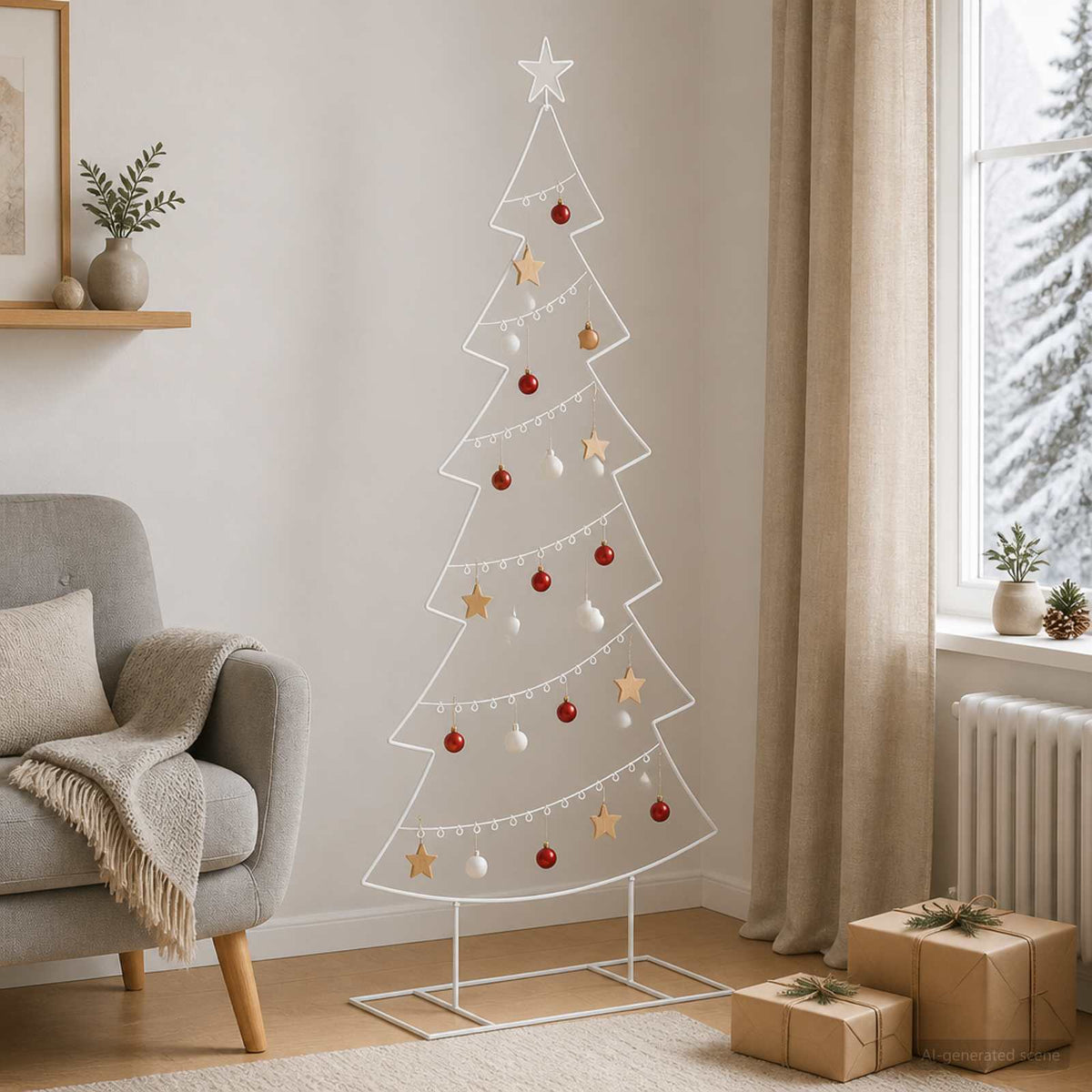 vidaXL Metal Christmas Tree with Stand KUOPIO 180 cm Steel White