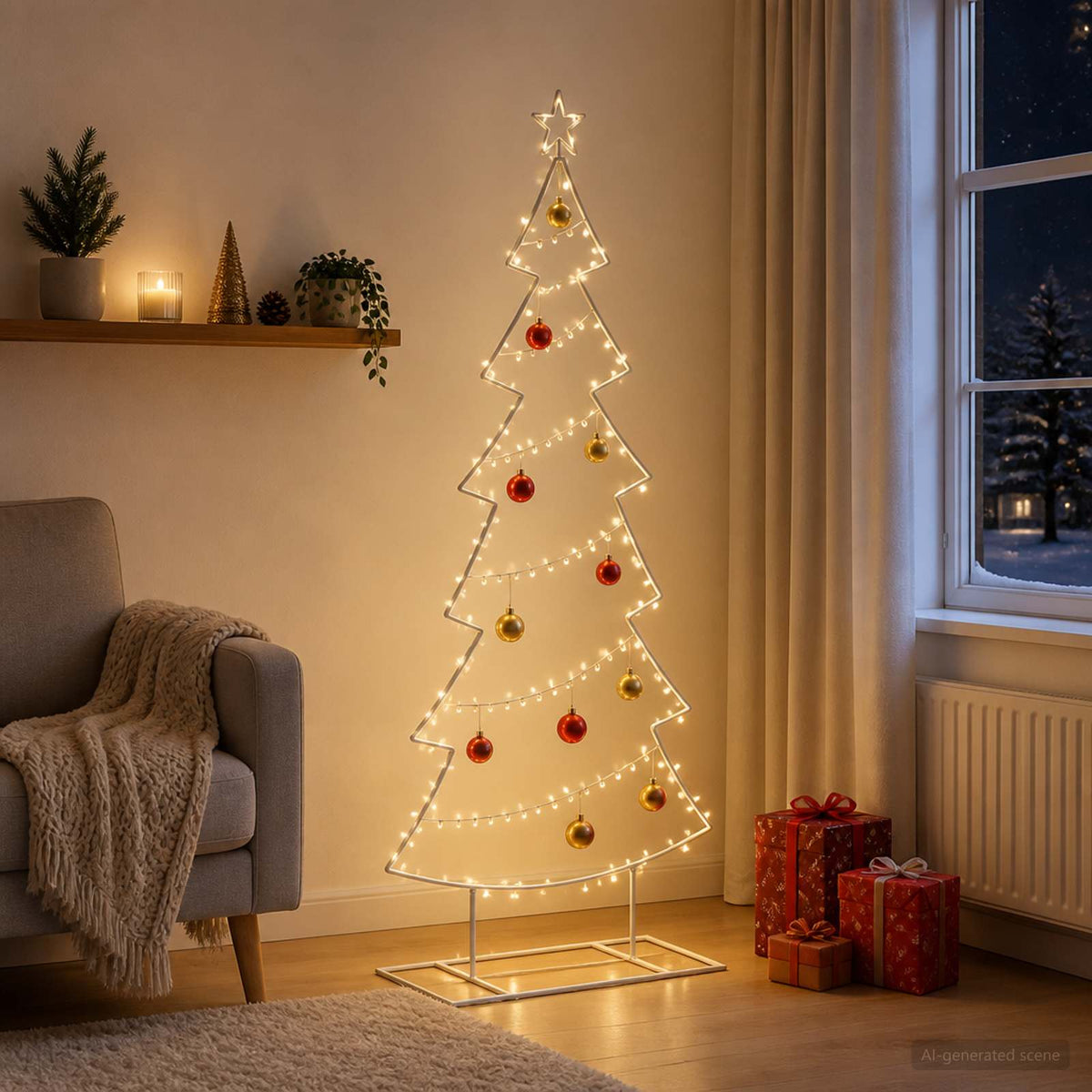 vidaXL Metal Christmas Tree with Stand KUOPIO 180 cm Steel White