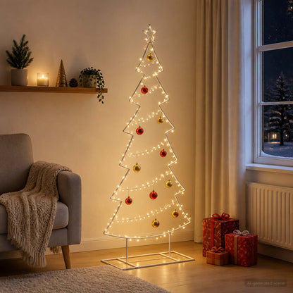 vidaXL Metal Christmas Tree with Stand KUOPIO 180 cm Steel White