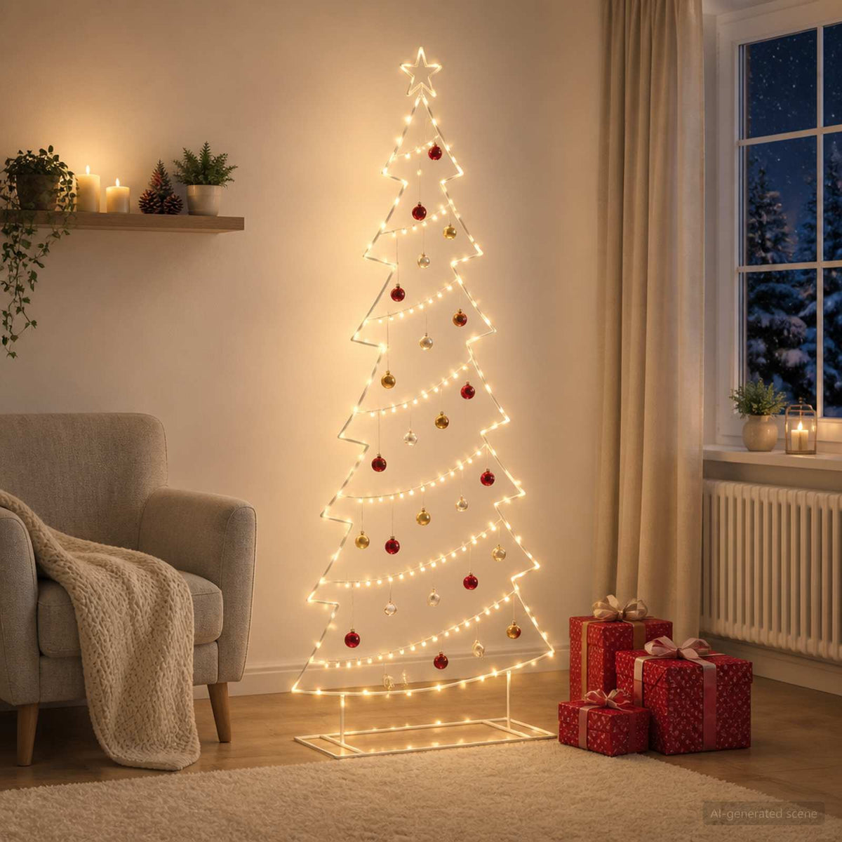 vidaXL Metal Christmas Tree with Stand KUOPIO 210 cm Steel White