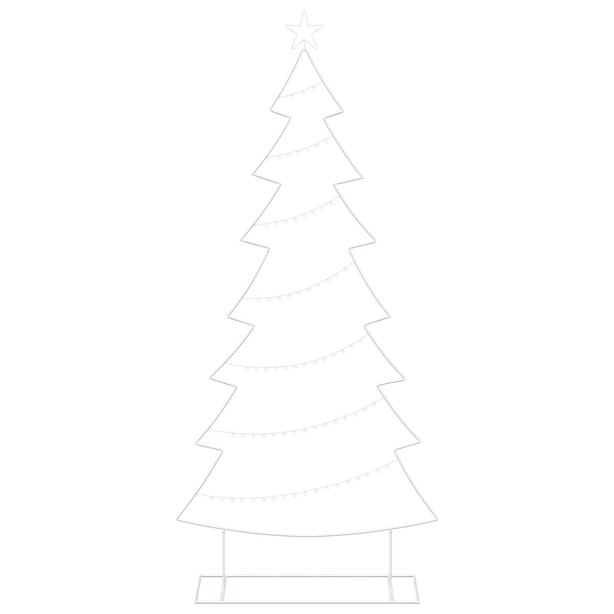 vidaXL Metal Christmas Tree with Stand KUOPIO 210 cm Steel White