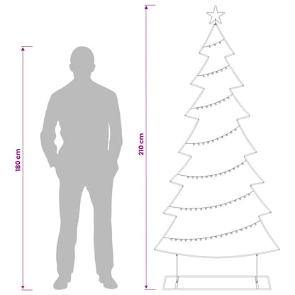 vidaXL Metal Christmas Tree with Stand KUOPIO 210 cm Steel White
