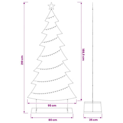 vidaXL Metal Christmas Tree with Stand KUOPIO 210 cm Steel White