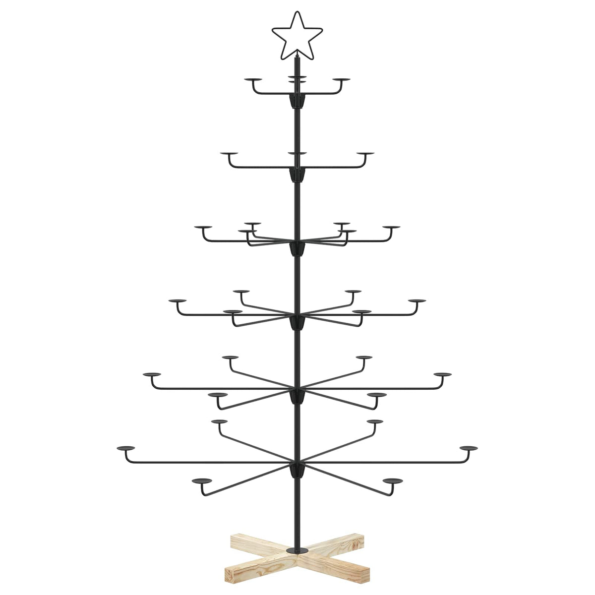vidaXL Metal Christmas Tree with Holder KUOPIO 150 cm Steel Black