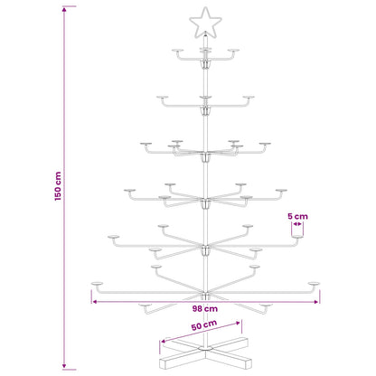 vidaXL Metal Christmas Tree with Holder KUOPIO 150 cm Steel Black