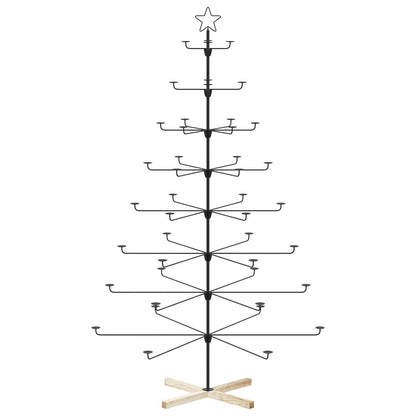 vidaXL Metal Christmas Tree with Holder KUOPIO 210 cm Steel Black