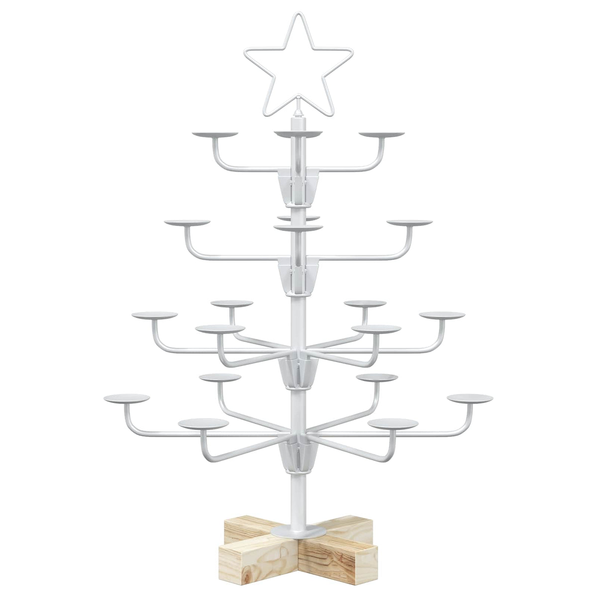 vidaXL Metal Christmas Tree with Holder KUOPIO 60 cm Steel White
