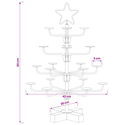vidaXL Metal Christmas Tree with Holder KUOPIO 60 cm Steel White