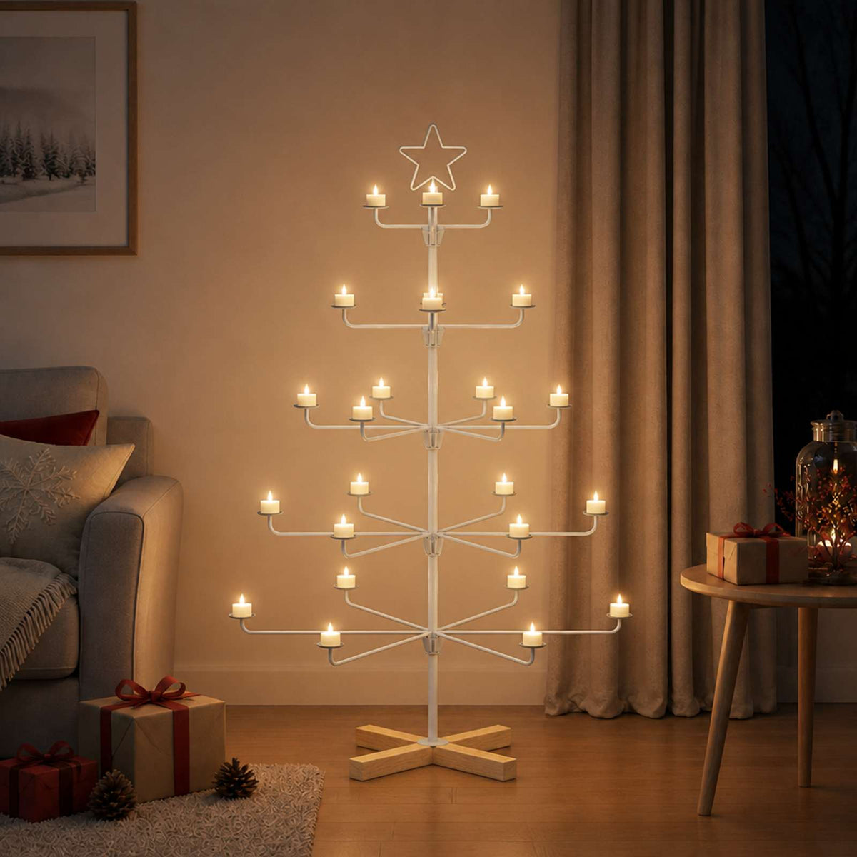 vidaXL Metal Christmas Tree with Holder KUOPIO 125 cm Steel White