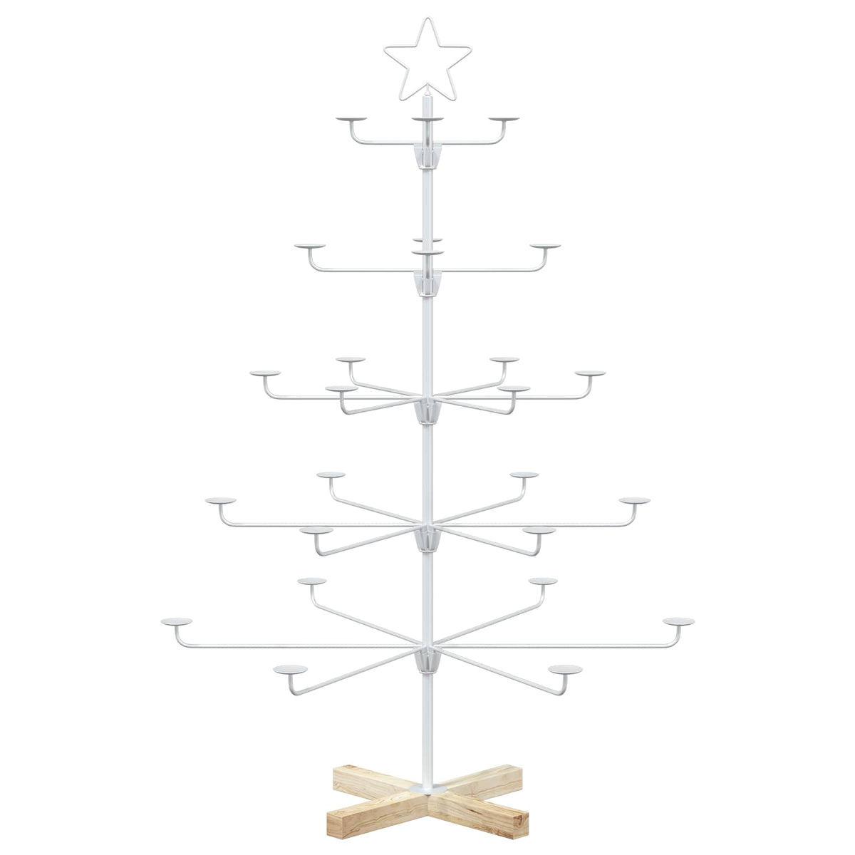 vidaXL Metal Christmas Tree with Holder KUOPIO 125 cm Steel White