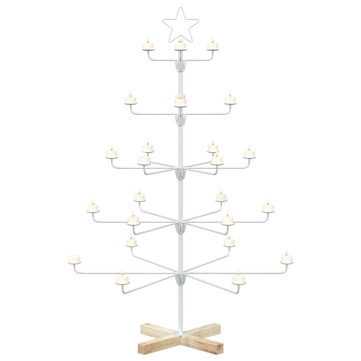 vidaXL Metal Christmas Tree with Holder KUOPIO 125 cm Steel White
