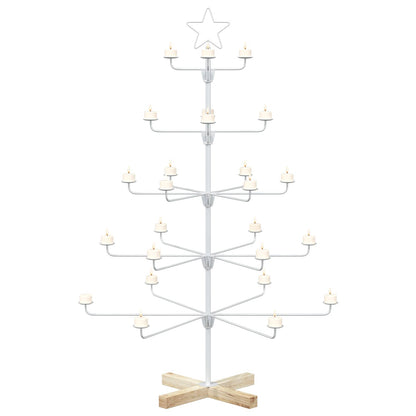 vidaXL Metal Christmas Tree with Holder KUOPIO 125 cm Steel White