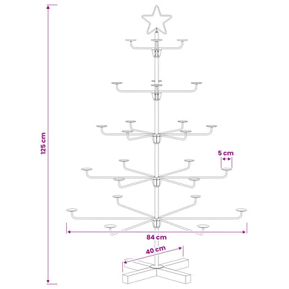 vidaXL Metal Christmas Tree with Holder KUOPIO 125 cm Steel White