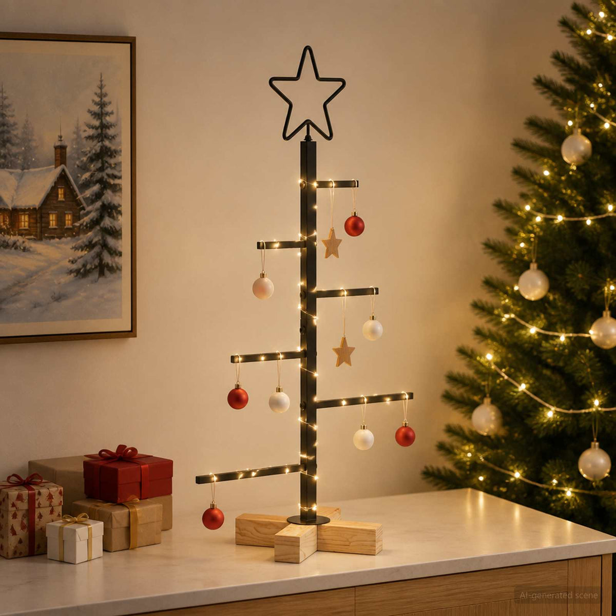 vidaXL Metal Christmas Tree KUOPIO 60 cm Steel Black