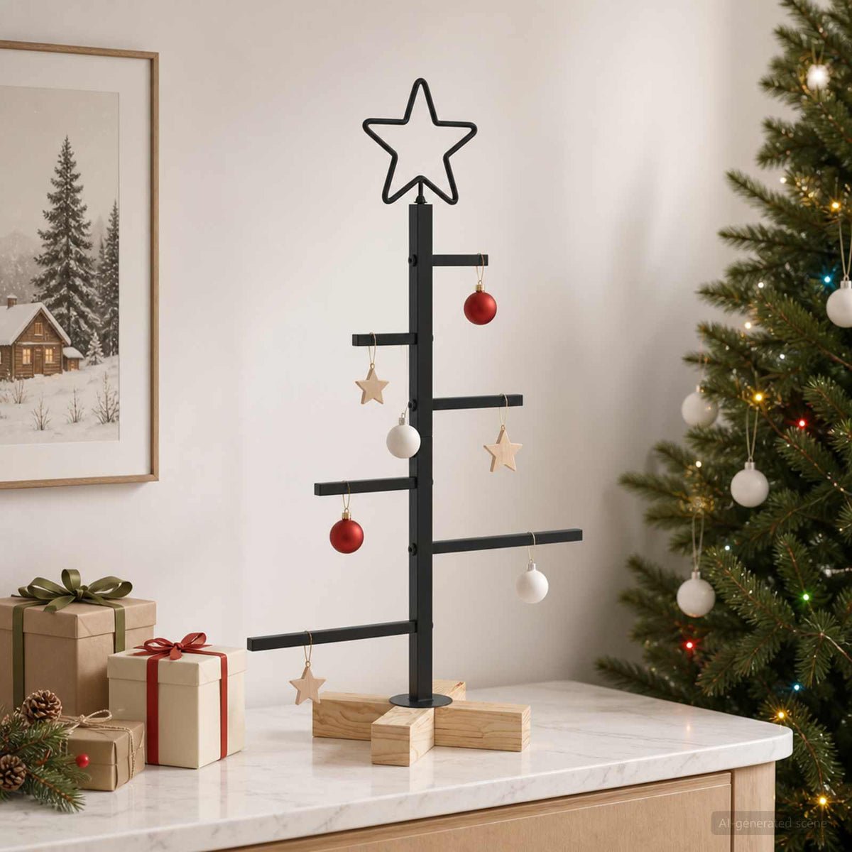 vidaXL Metal Christmas Tree KUOPIO 60 cm Steel Black