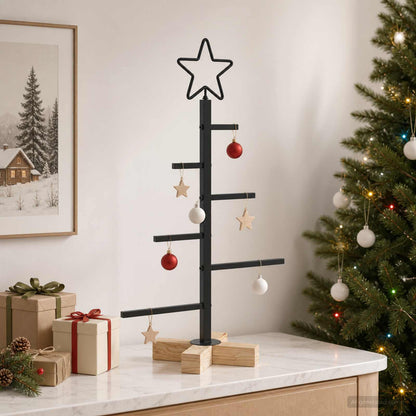 vidaXL Metal Christmas Tree KUOPIO 60 cm Steel Black