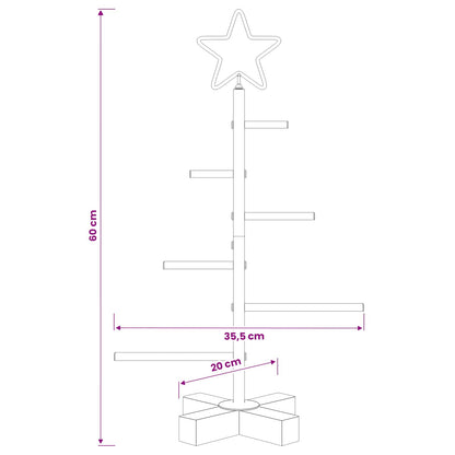 vidaXL Metal Christmas Tree KUOPIO 60 cm Steel Black
