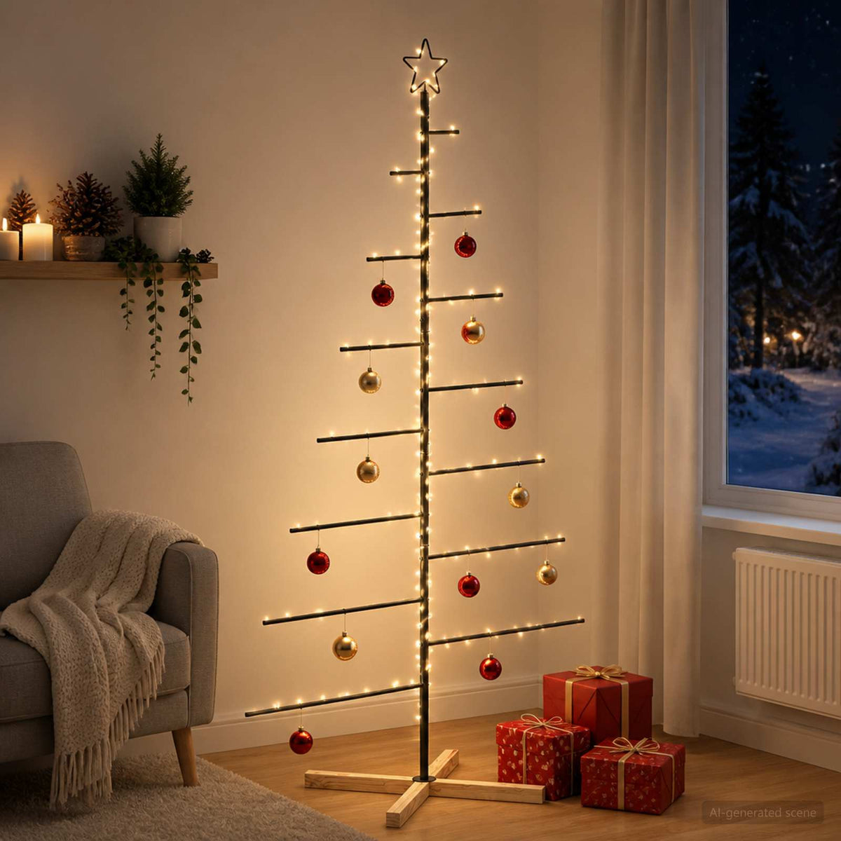 vidaXL Metal Christmas Tree with Stand KUOPIO 180 cm Steel Black