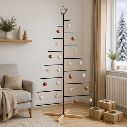 vidaXL Metal Christmas Tree with Stand KUOPIO 180 cm Steel Black