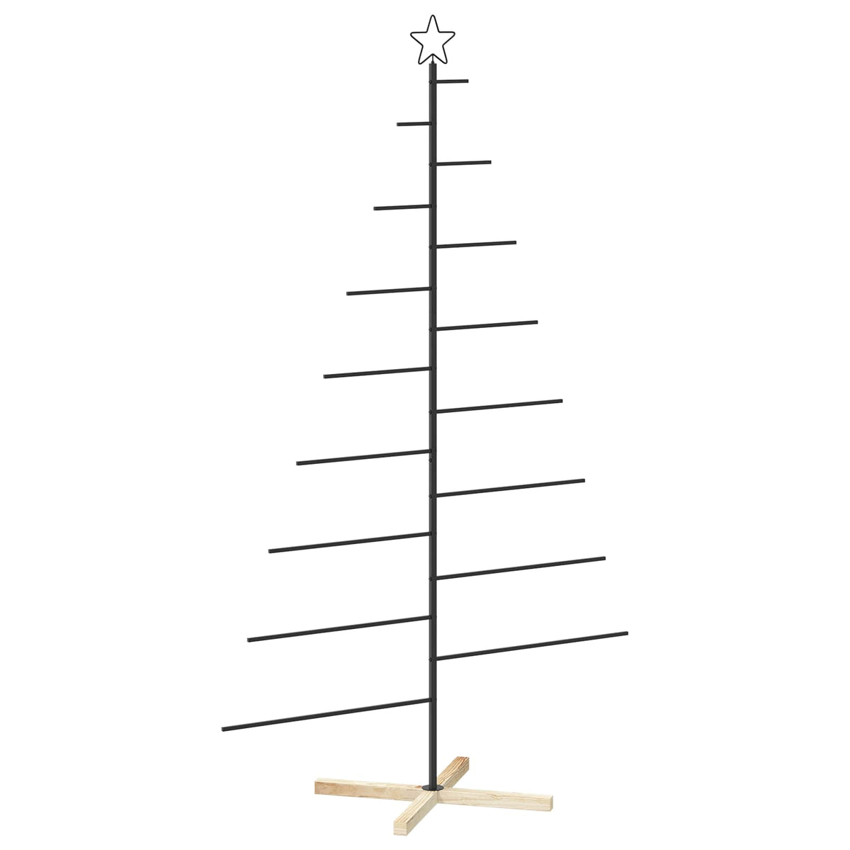 vidaXL Metal Christmas Tree with Stand KUOPIO 210 cm Steel Black