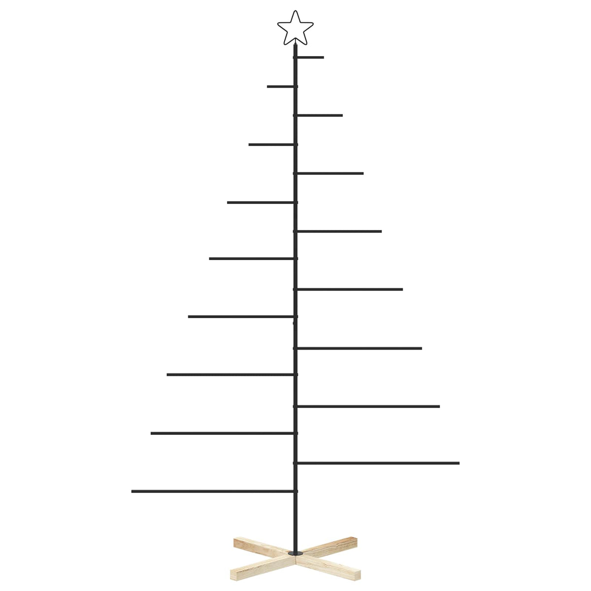 vidaXL Metal Christmas Tree with Stand KUOPIO 210 cm Steel Black