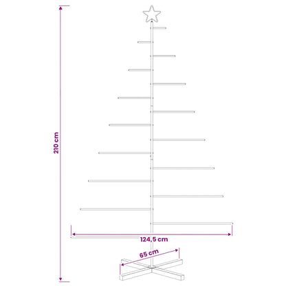 vidaXL Metal Christmas Tree with Stand KUOPIO 210 cm Steel Black