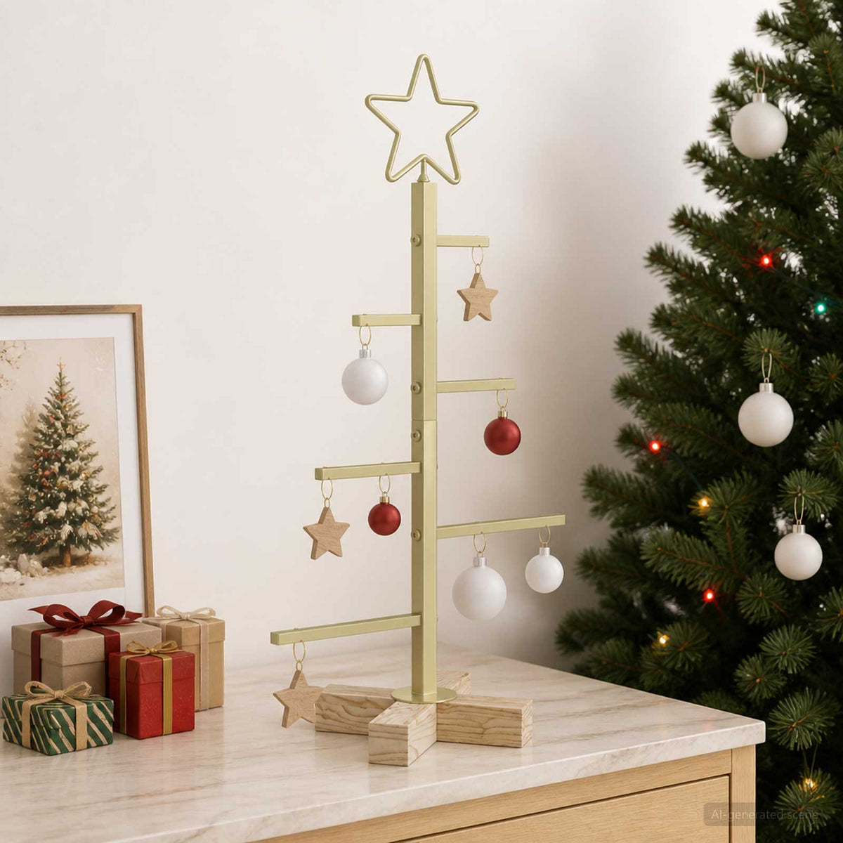 vidaXL Metal Christmas Tree KUOPIO 60 cm Steel Gold