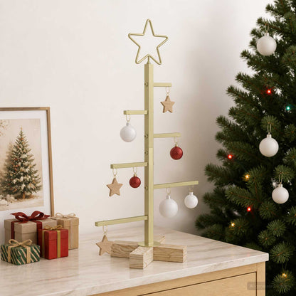 vidaXL Metal Christmas Tree KUOPIO 60 cm Steel Gold