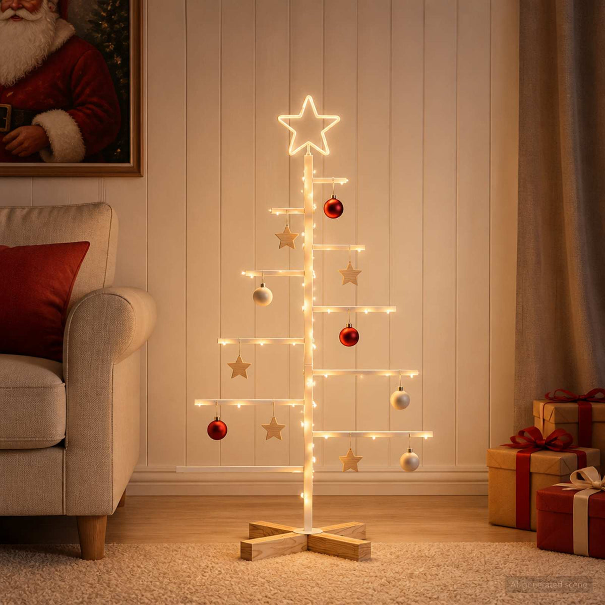 vidaXL Metal Christmas Tree KUOPIO 90 cm Steel White
