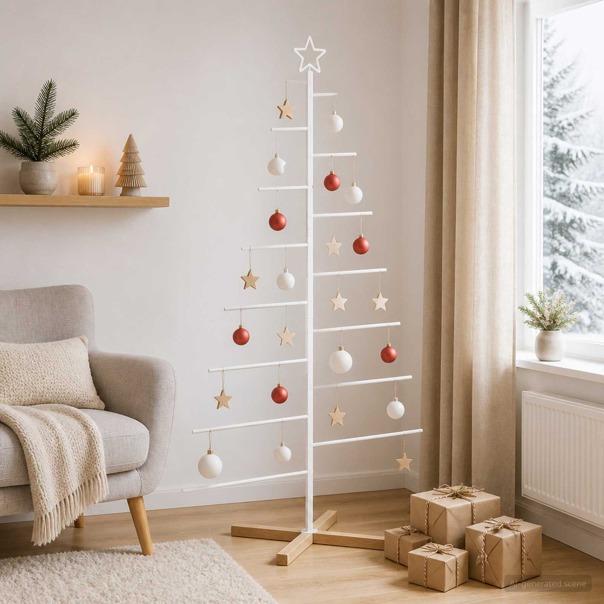vidaXL Metal Christmas Tree with Stand KUOPIO 180 cm Steel White