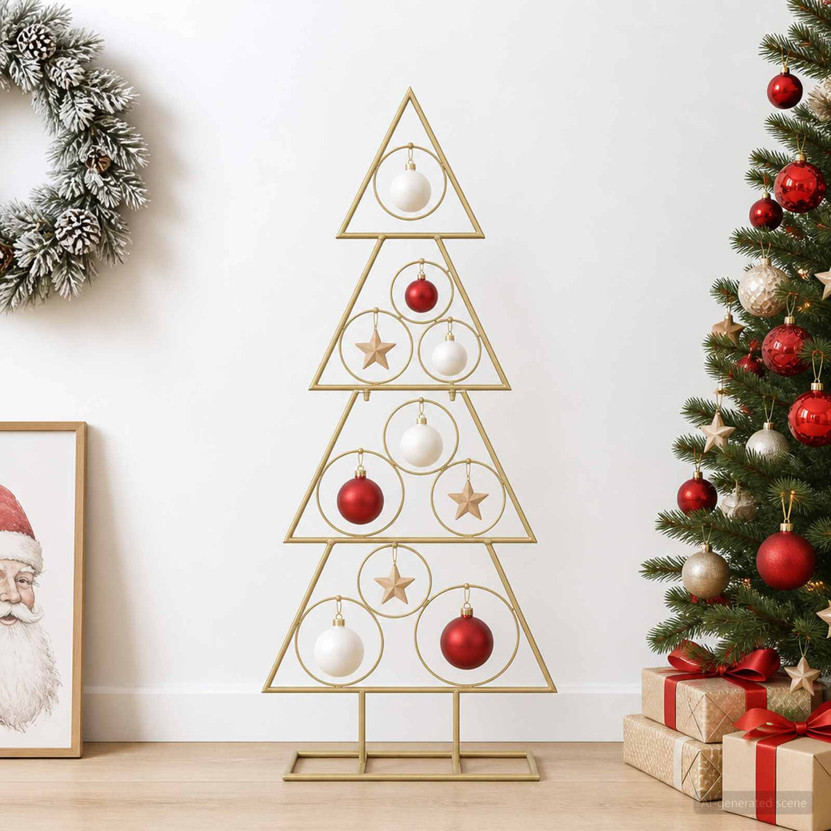 vidaXL Metal Christmas Tree KUOPIO 90 cm Steel Gold