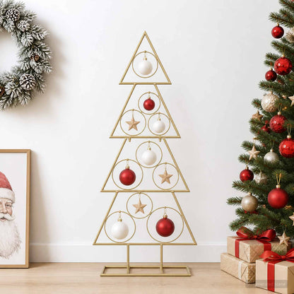 vidaXL Metal Christmas Tree KUOPIO 90 cm Steel Gold