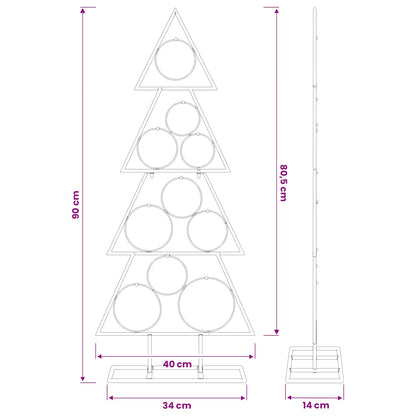 vidaXL Metal Christmas Tree KUOPIO 90 cm Steel Gold