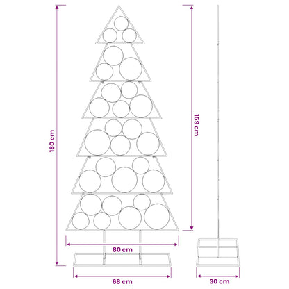 vidaXL Metal Christmas Tree with Classic Stand KUOPIO 180 cm Steel