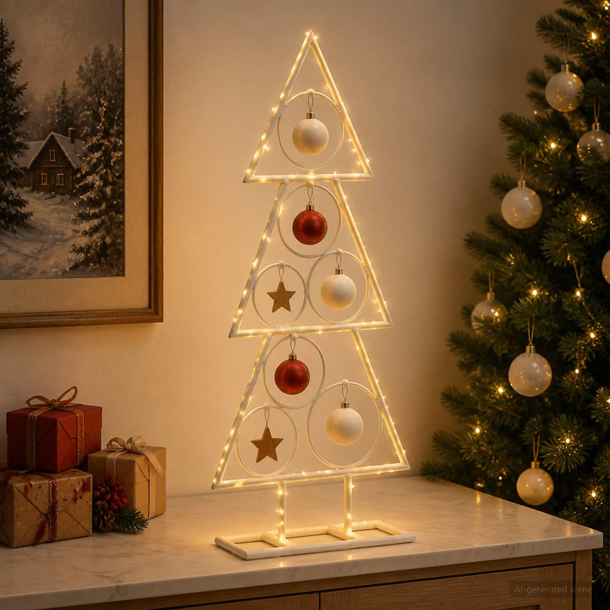 vidaXL Metal Christmas Tree KUOPIO 60 cm Steel White