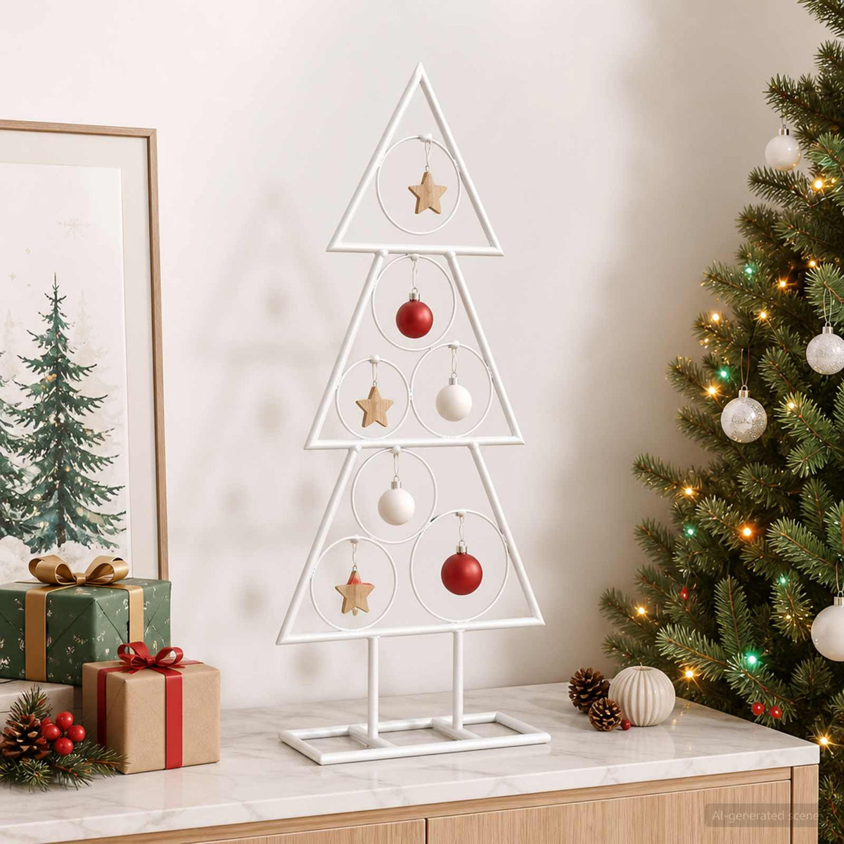 vidaXL Metal Christmas Tree KUOPIO 60 cm Steel White