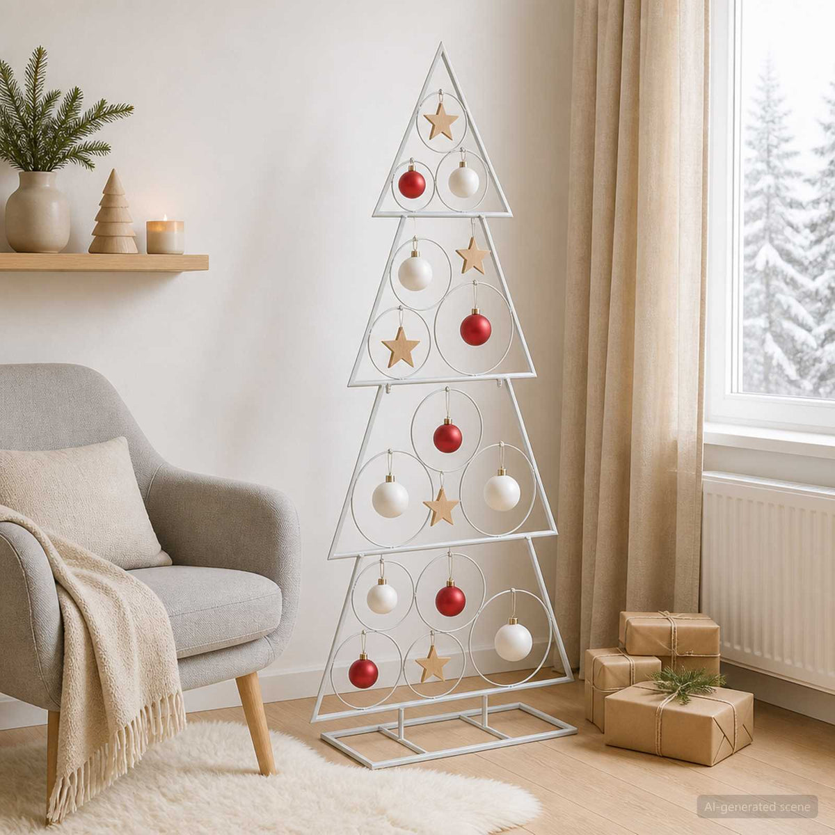 vidaXL Metal Christmas Tree KUOPIO 125 cm Steel White