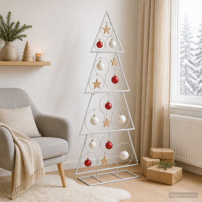 vidaXL Metal Christmas Tree KUOPIO 125 cm Steel White