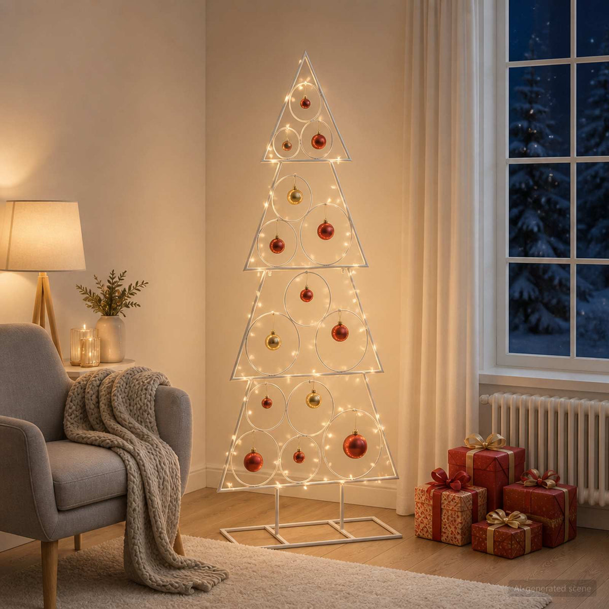 vidaXL Metal Christmas Tree KUOPIO 125 cm Steel White