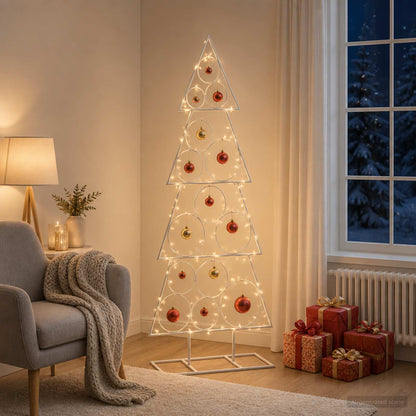 vidaXL Metal Christmas Tree KUOPIO 125 cm Steel White