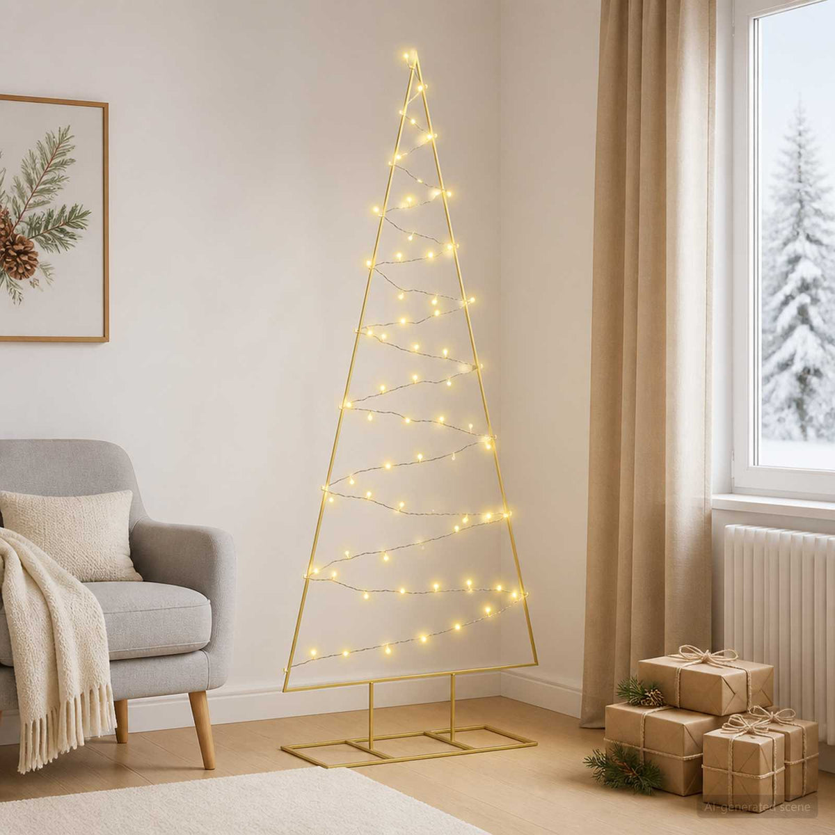 vidaXL Metal Christmas Tree with Stand KUOPIO 180 cm Warm White Steel