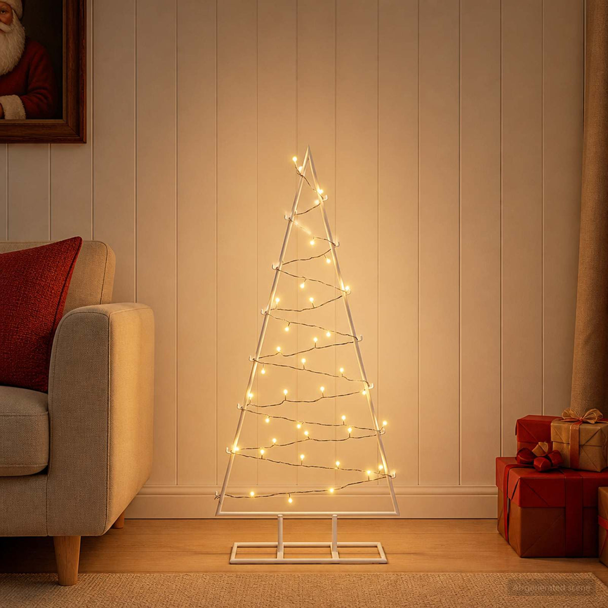 vidaXL Metal Christmas Tree with Stand KUOPIO 90 cm Warm White Steel