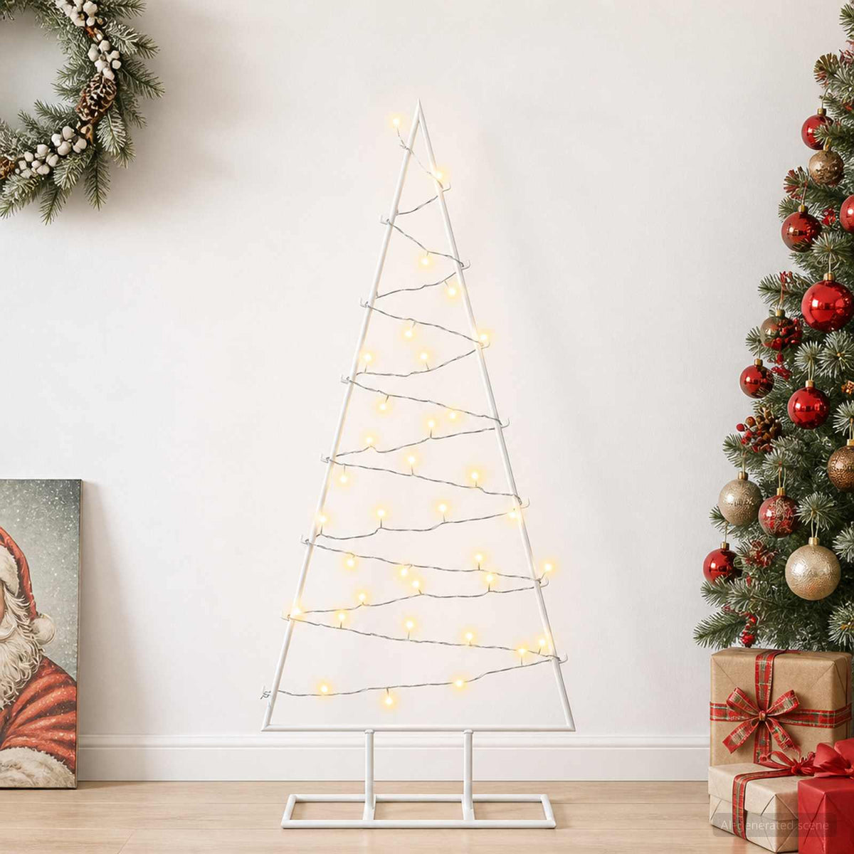 vidaXL Metal Christmas Tree with Stand KUOPIO 90 cm Warm White Steel
