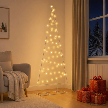 vidaXL Metal Christmas Tree with Stand KUOPIO 180 cm Warm White Steel