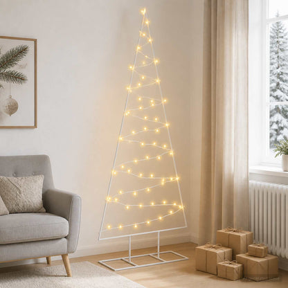 vidaXL Metal Christmas Tree with Stand KUOPIO 180 cm Warm White Steel