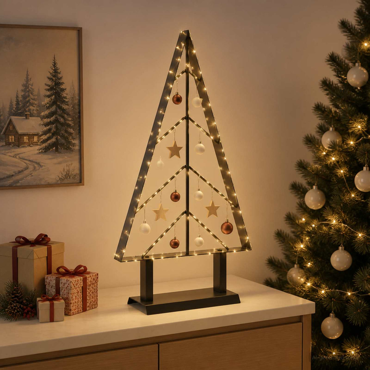 vidaXL Metal Christmas Tree KUOPIO 60 cm Steel Black