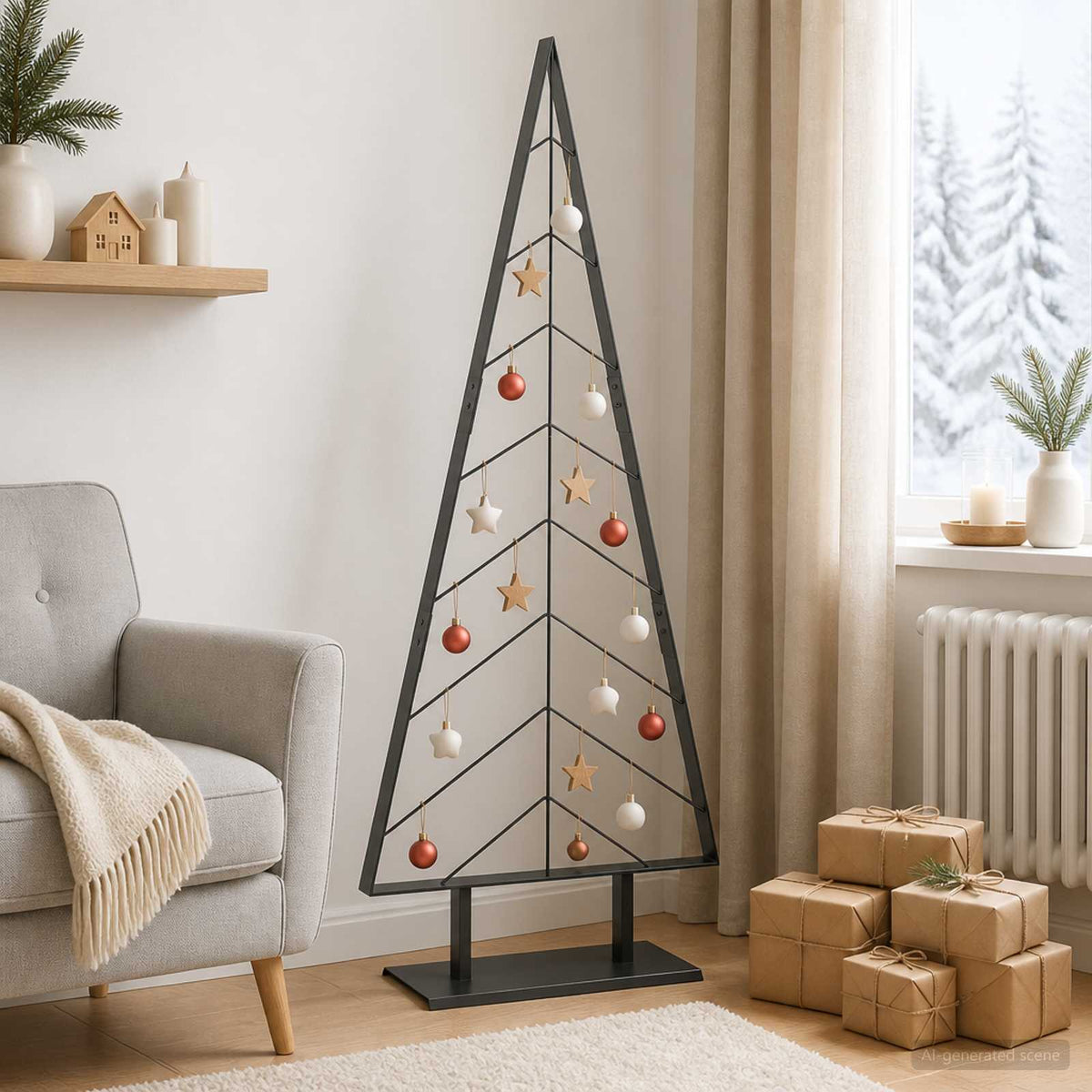 vidaXL Metal Christmas Tree with Stand KUOPIO 150 cm Steel Black